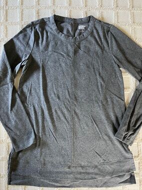 Lands' End Women's Long Sleeve Tunic Top - Charcoal Gray